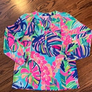 Lilly Pulitzer Elsa Floral Silk Blouse size small
